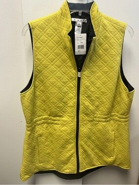 CABi Quilted Yellow /Black Sleeveless Vest Reversible